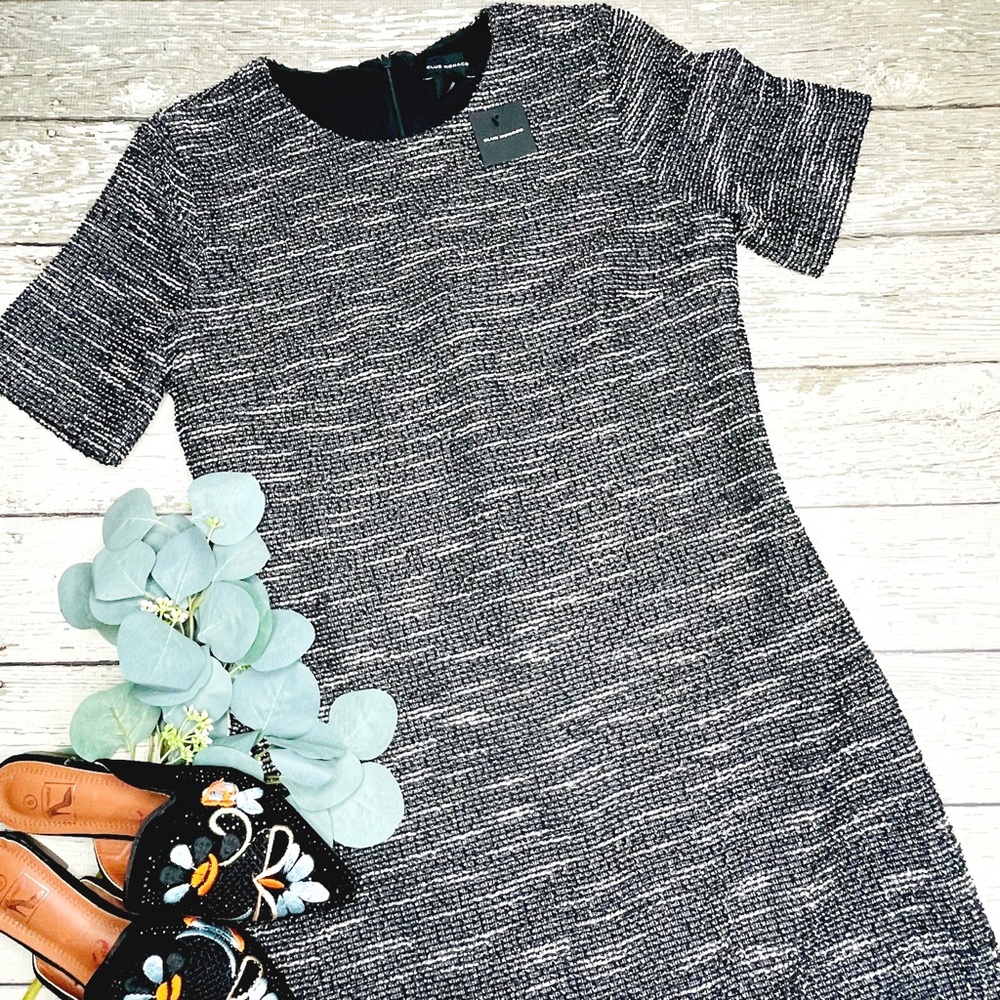 Club Monaco Textured Short Sleeve Dress